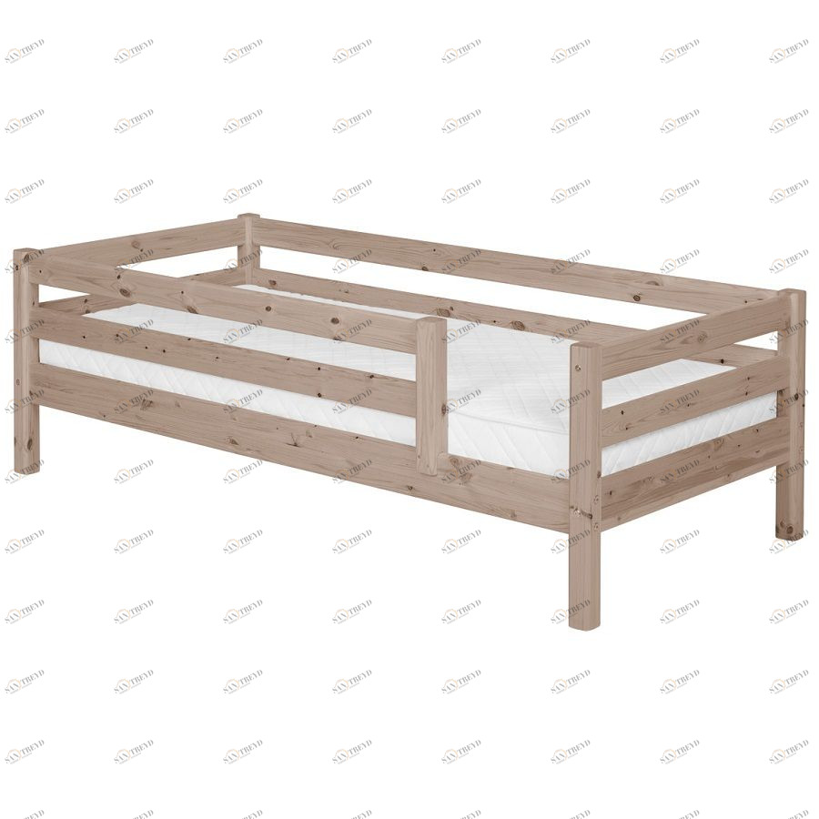 Кровать Flexa Classic с предохранительной планкой, коричневая, 190 см 90101211101