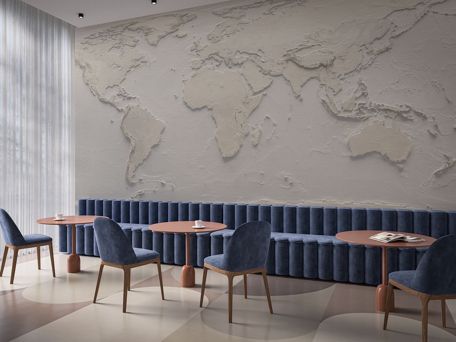 Carta da parati PVC free, eco-friendly, lavabile WallPepper PLANISFERO ARCH-00029015