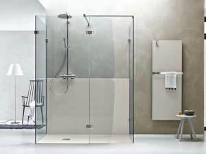 ARBLU Прямоугольная душевая кабина из алюминия и стекла с распашной дверцей Elite