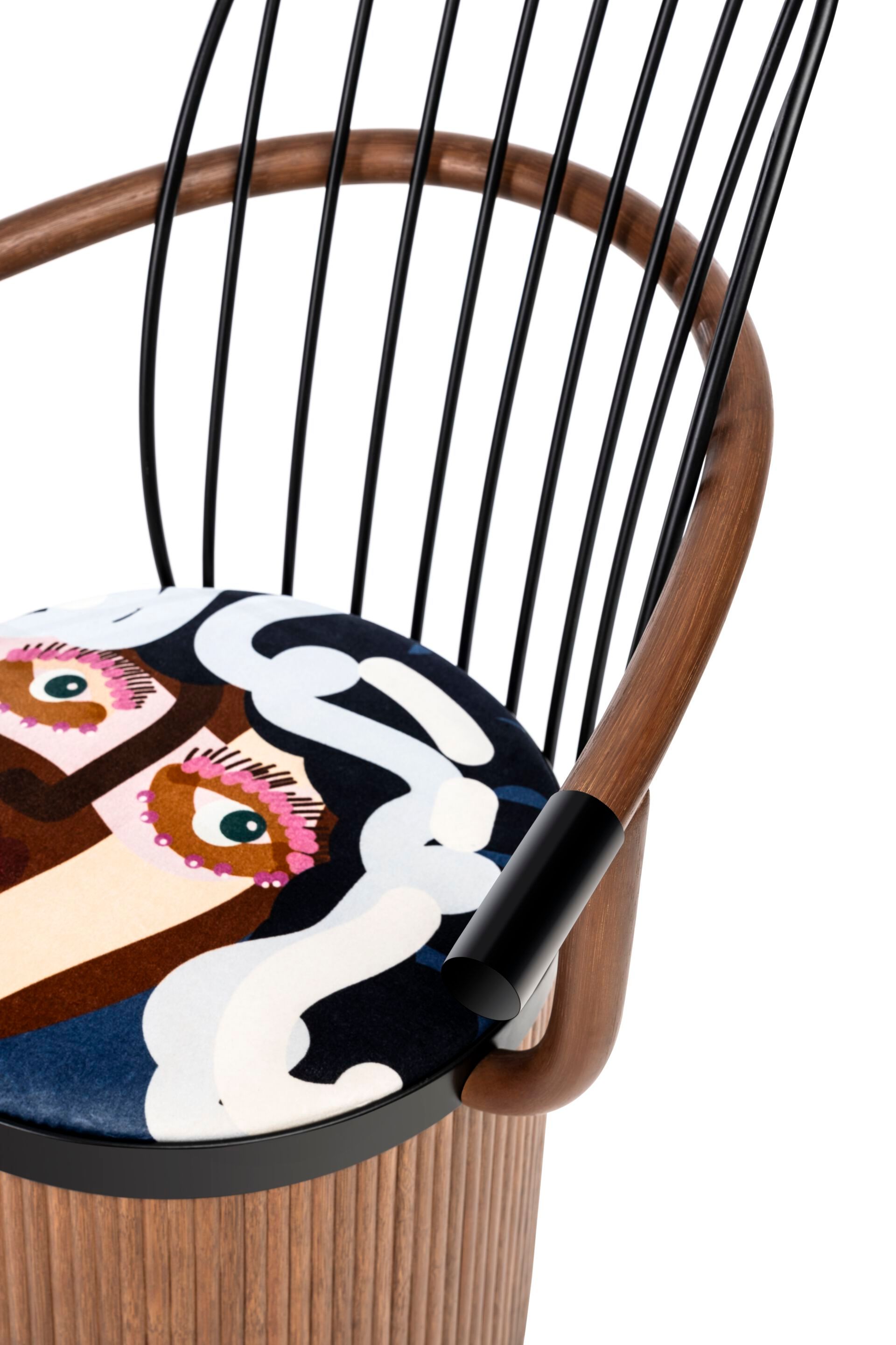 Деревянное кресло-качалка с подлокотниками Bottega Intreccio DONDOLINA ARCH-00099590 - Вид №3