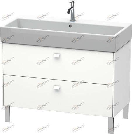 BR443601818 Тумбочка напольная Brioso #BR4436 984 x 459 мм Белый матовый, декор Duravit