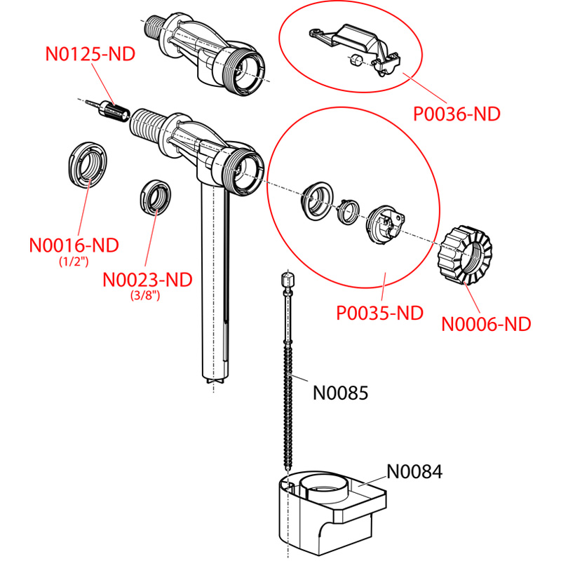 Впускной механизм с боковой подводкой для керамических бачков ALCAPLAST A1512 - Вид №2