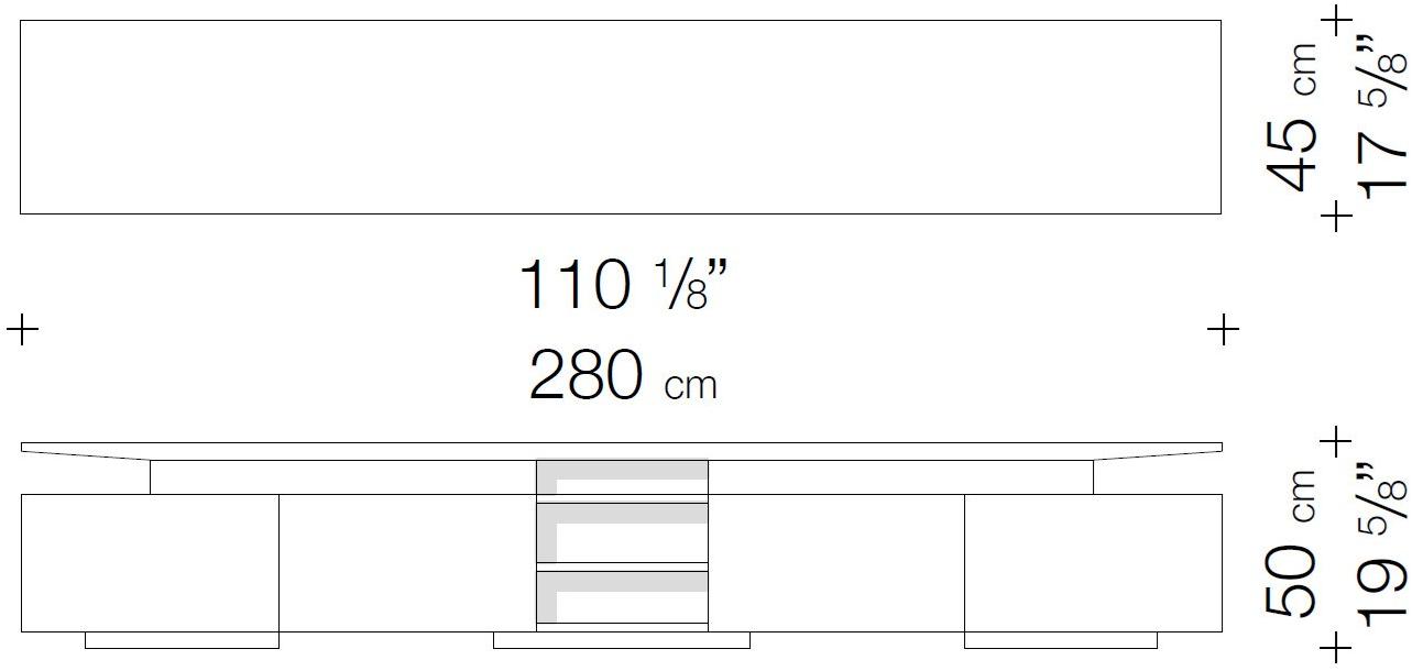 Garbarino Низкая тумба под телевизор сусальным золотом с ящиками Katai Kat tv1  - Вид №1