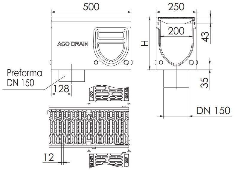 ACO PASSAVANT Контрольный элемент в полимербетоне Aco drain® monoblock pd 10985 - Вид №1