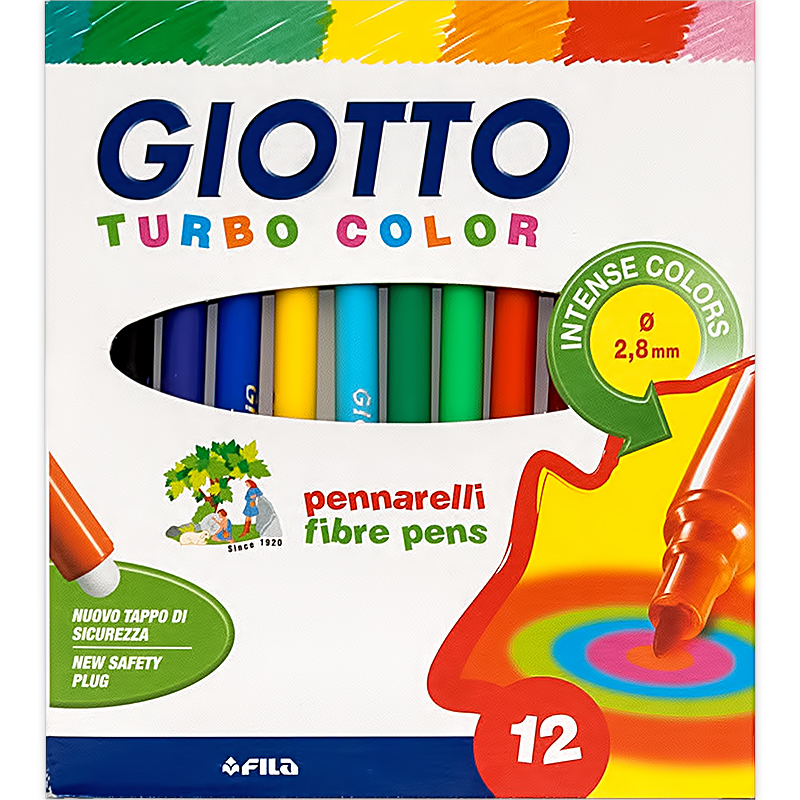 416000 Набор фломастеров 12 цв в картонной упаковке Fila Giotto 