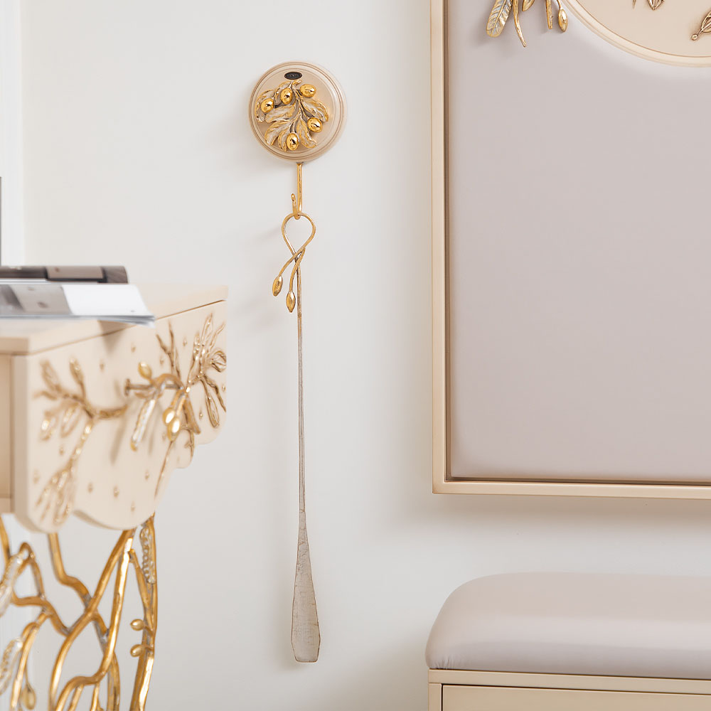 79049,75103 Крючок и рожок Oliva Branch Айвори Мраморное золото BOGACHO 4627196599871, 4656756150245