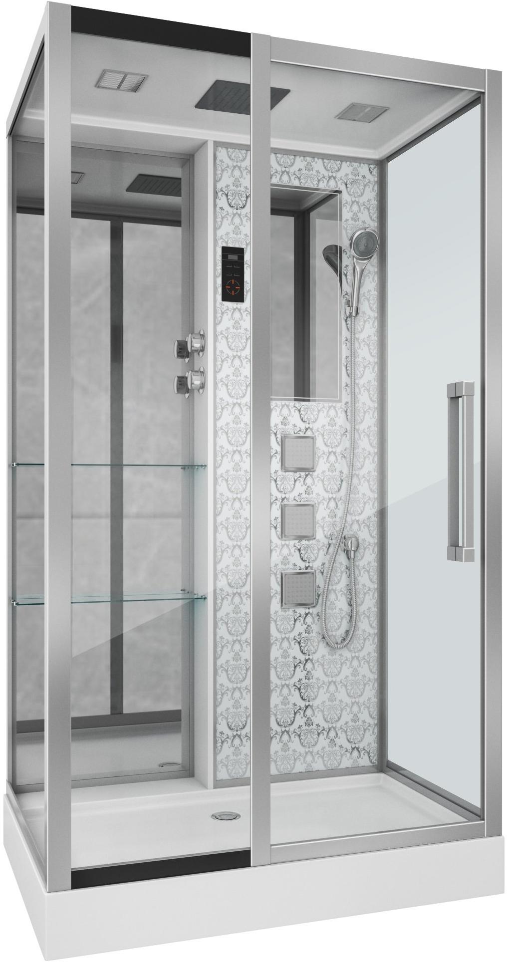 Душевая кабина NG-7713WL (820x1200х2150) низкий поддон стенки БЕЛЫЕ Niagara Luxe