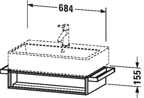 VA602605252 Тумбочка подвесная Vero Air #VA6026 684 x 431 мм Европейский дуб, декор Duravit - Вид №1