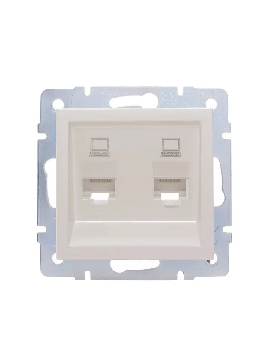 VESNA Розетка компьютерная 2-ая жемчужный LEZARD 742-3088-141