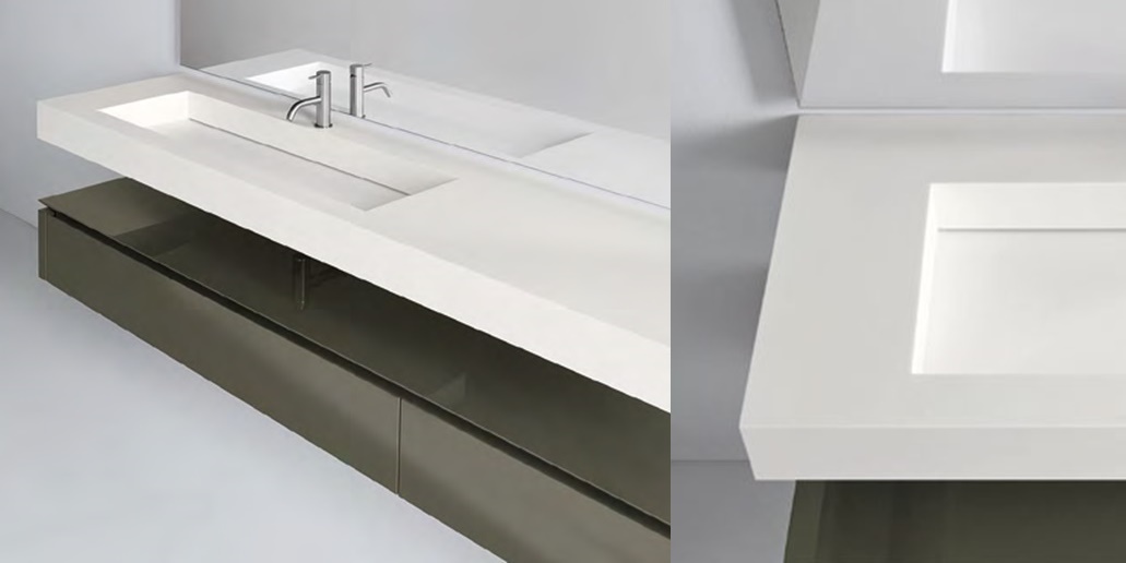 Комбинация ванной комнаты P107 в отделке NEXT 90 Corian/Muschio MILLDUE PURO PURO107 - Вид №1