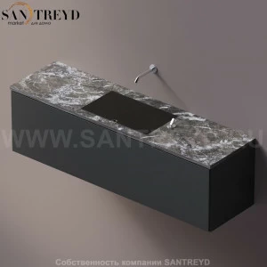 AELLM0CC11618KD Подвесная раковина настенная прямоугольная Agape Ell серая