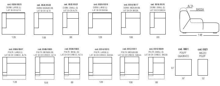 Egoitaliano Модульный диван из кожи и ткани Babouche sun-id-1434857 - Вид №5