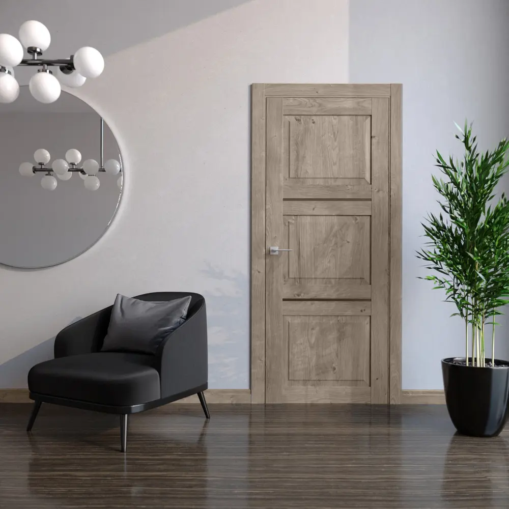 Дверь межкомнатная глухая Гранде 80x200 см CPL цвет берлин с замком и петлями МАРИО РИОЛИ STLM-2086154 - Вид №5