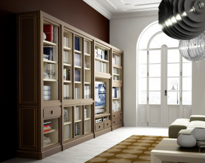 107455 Модульный книжный шкаф Contemporaneo капучино La Ebanisteria Hamster