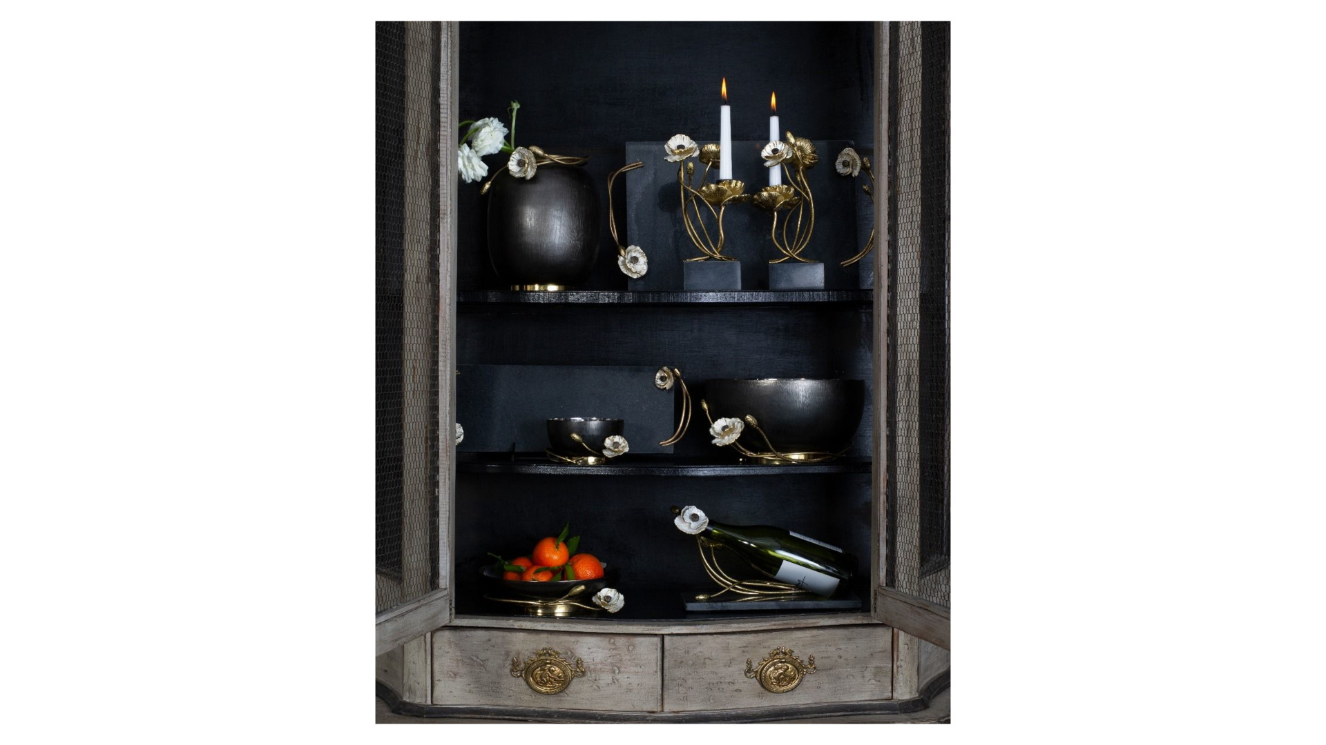 10642288 Michael Aram Доска для сыра с ножом Michael Aram Анемоны 44х15см, мрамор Мрамор  - Вид №4