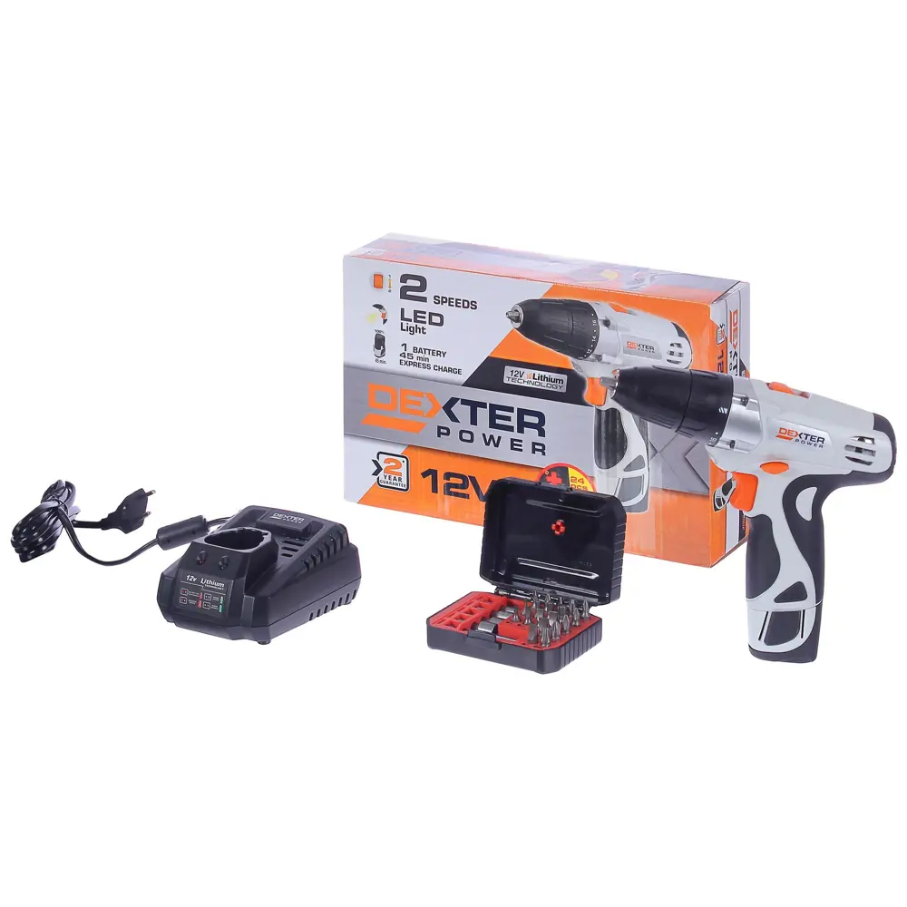 Дрель-шуруповерт аккумуляторная Dexter Power 5227.2A 24 ACC, 12 В Li-ion 1.5 Ач 81929744 STLM-2146051  - Вид №5