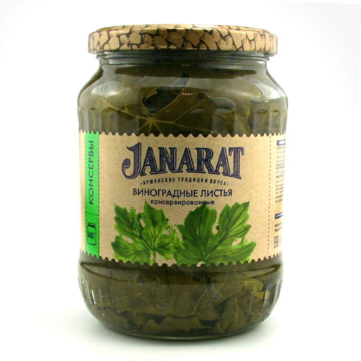 Виноградные листья консервированные Janarat 640 г Santreyd 9676