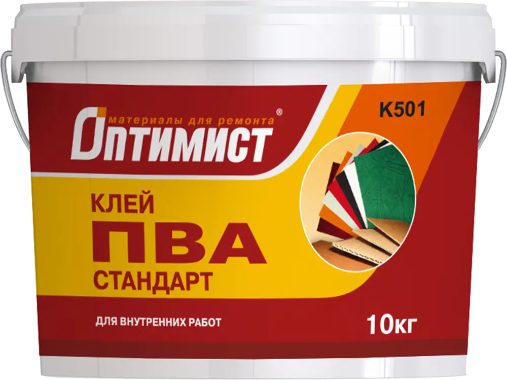 82108369 Клей ПВА Оптимист K501 для внутренних работ 10 кг STLM-0019163