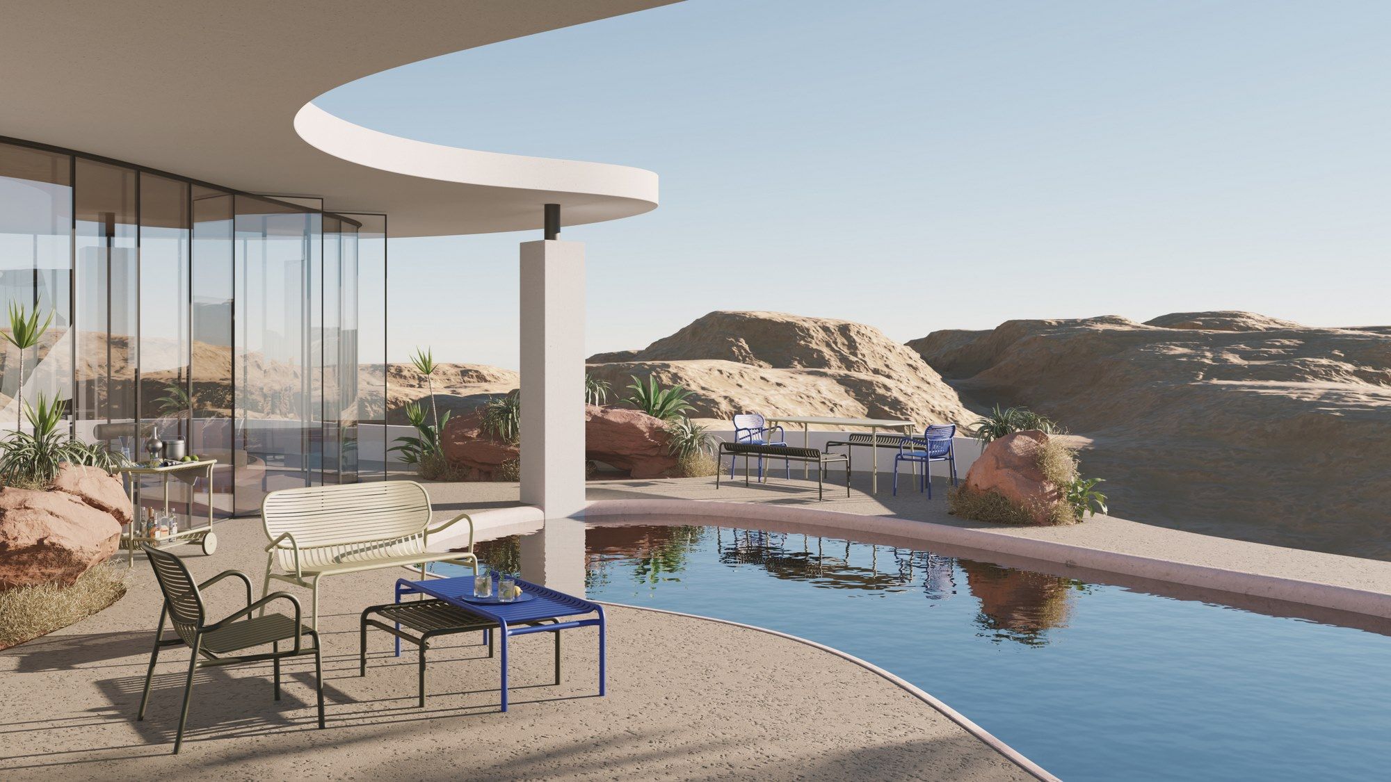 Алюминиевый прямоугольный садовый стол с порошковым покрытием Petite Friture выходные ARCH-00046111 - Вид №54