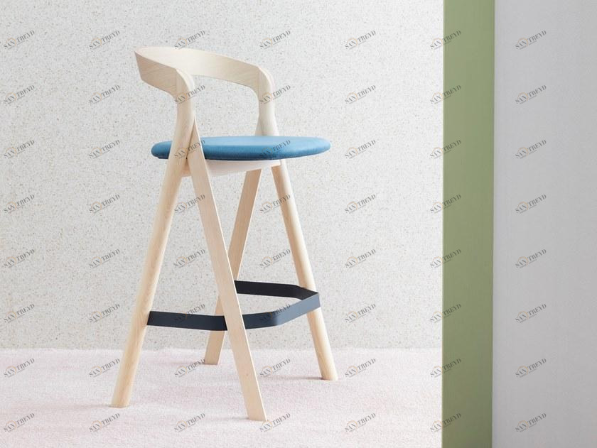 Miniforms Высокий деревянный табурет с подставкой для ног Diverge sun-id-1353578