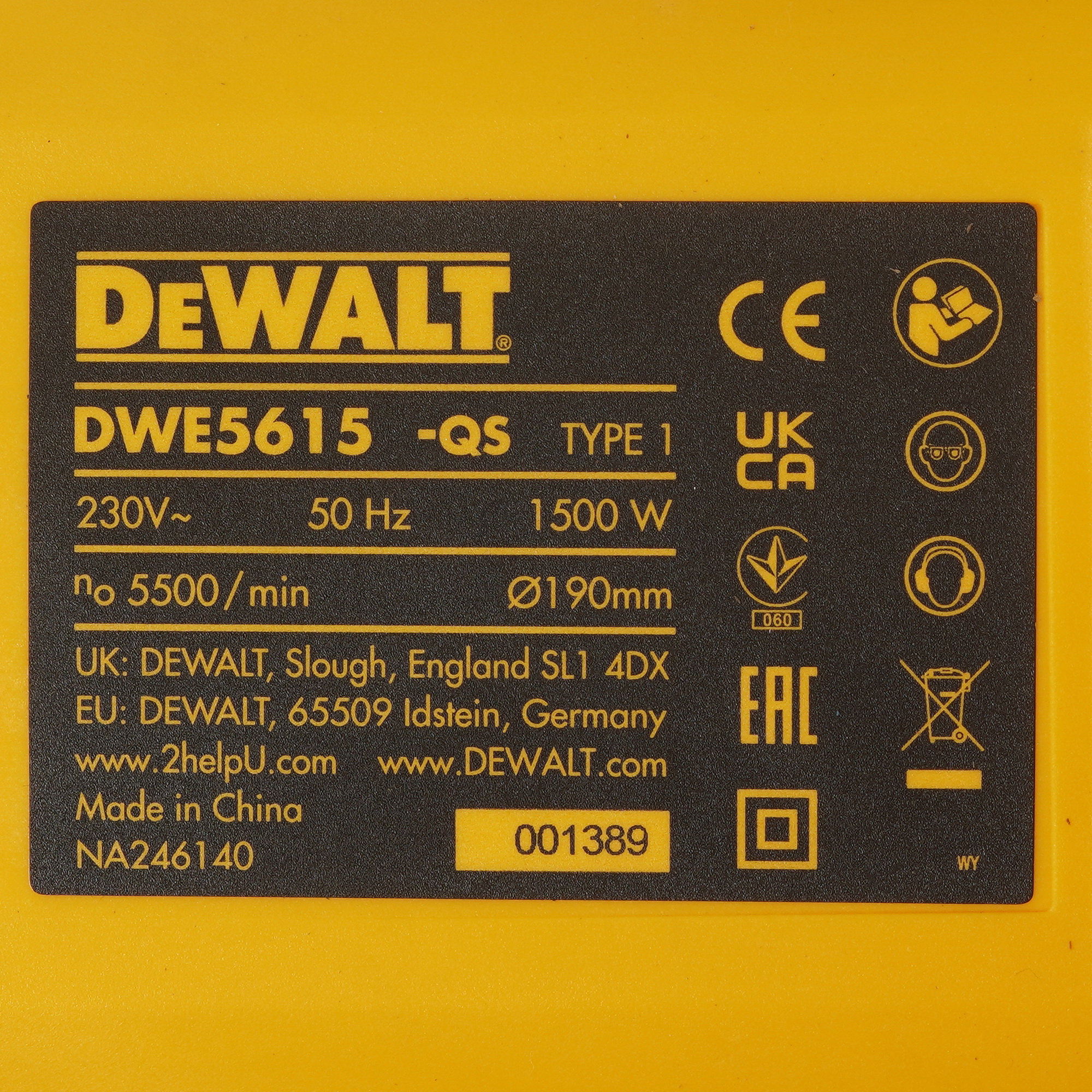 Пила дисковая DeWalt DWE5615-QS 5440978 STDN-0039116 - Вид №4