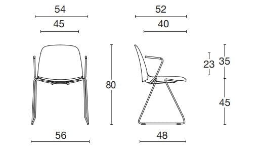 Стул для конференций из полипропилена с подлокотниками Diemme Kire ARCH-00128245 - Вид №3