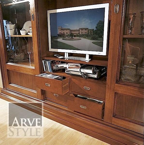 Arvestyle Книжный шкаф из массива дерева с подставкой под телевизор Canaletto Cn-0850 - Вид №1