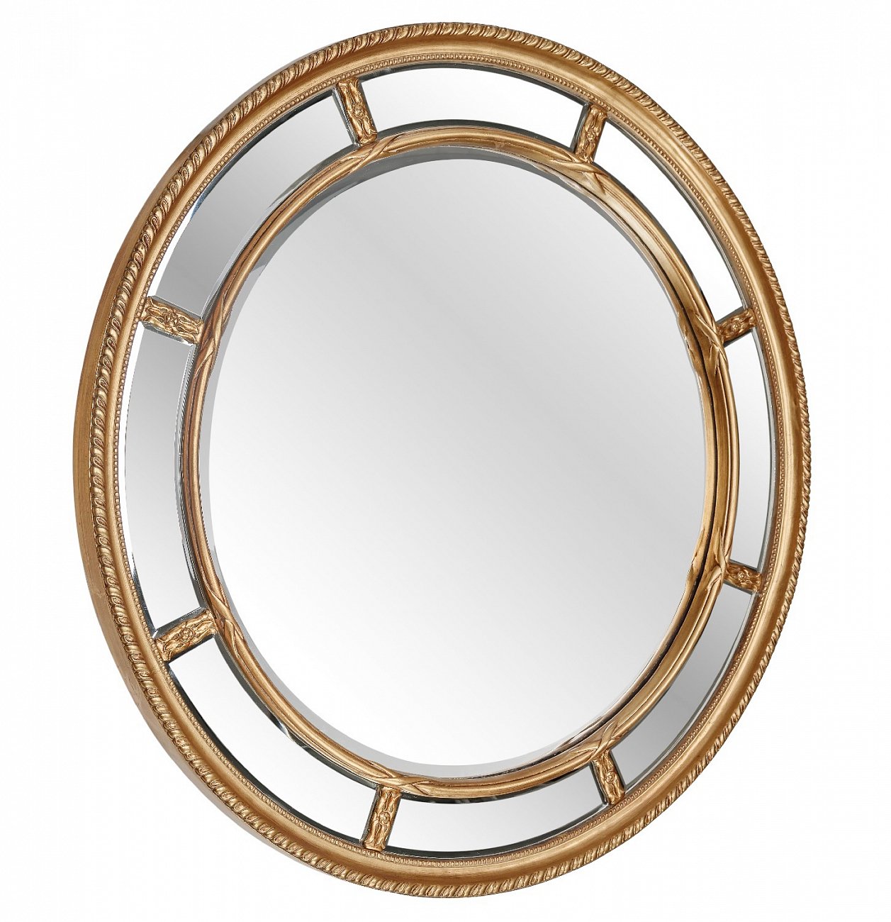 Зеркало настенное круглое 115 см античное золото Prestige Gold ART-ZERKALO ДИЗАЙНЕРСКИЕ, ЗЕРКАЛЬНАЯ 00-3948358 Зеркальный;золото  - Вид №1