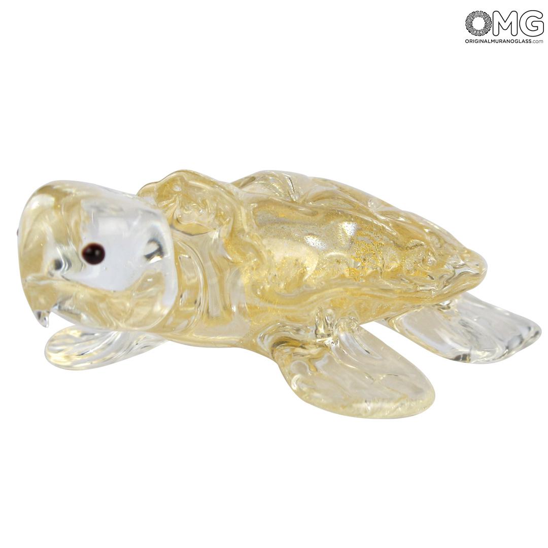 4464 ORIGINALMURANOGLASS Фигурка Золотая Черепаха - Коллекция животные - муранское стекло OMG 7 см  - Вид №1