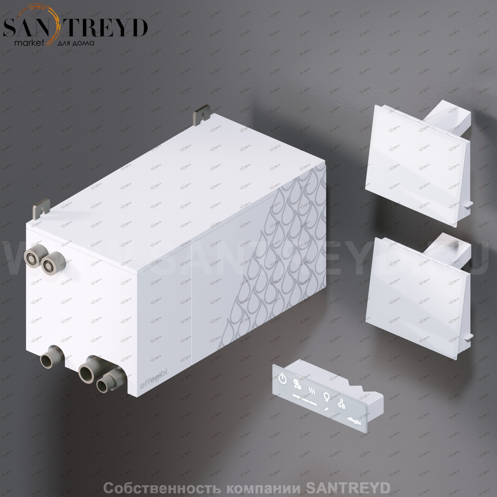 Effegibi NUVOLA SMART POWER NSP110 Встроенный парогенератор для турецкой бани, мощность - 11 кВт, объем - от 9,2 до 12 куб. м., производительность - 16,2 кг/час