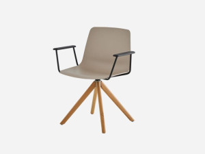 Вращающееся офисное кресло из полипропилена с подлокотниками на насесте