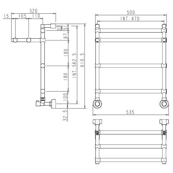 455 полотенцесушитель  SOLE Collection  Margaroli Santreyd 22124 - Вид №3