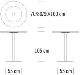 Thonet Круглый высокий стол S 1125 sun-id-1511349 - Вид №2