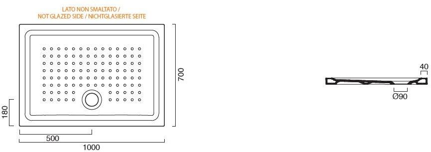 CERAMICA CATALANO Нескользящий прямоугольный керамический поддон для душа H 4.5 sun-id-1352638 - Вид №8