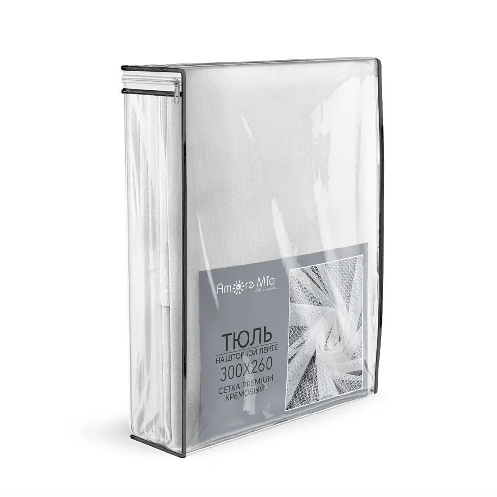 Тюль на ленте Premium 300x260 см цвет кремовый AMORE MIO STLM-2062635 - Вид №4