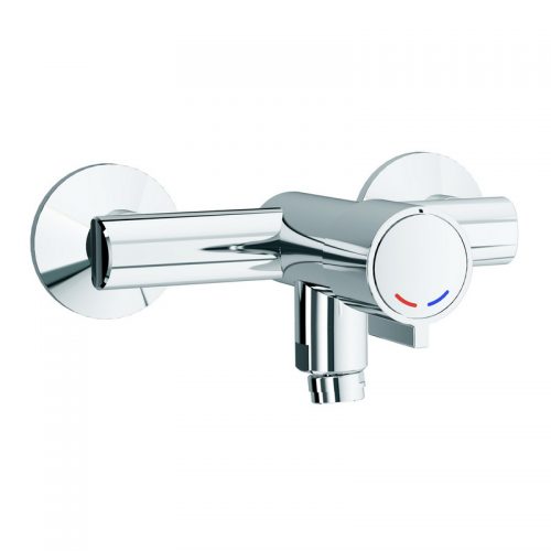 8136 Idral Настенный самозакрывающийся смеситель для раковины / мойки серии MINIMAL с кнопкой и поворотным аэратором 