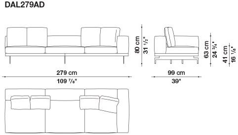 B&B Italia 3-х местный тканевый диван с шезлонгом Dock sun-id-1355318 - Вид №179