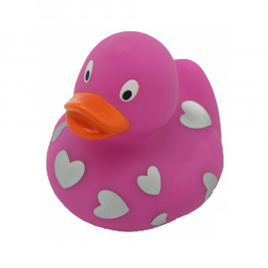 1938 Уточка резиновая розовая в сердечках Веселые Ути-Пути
