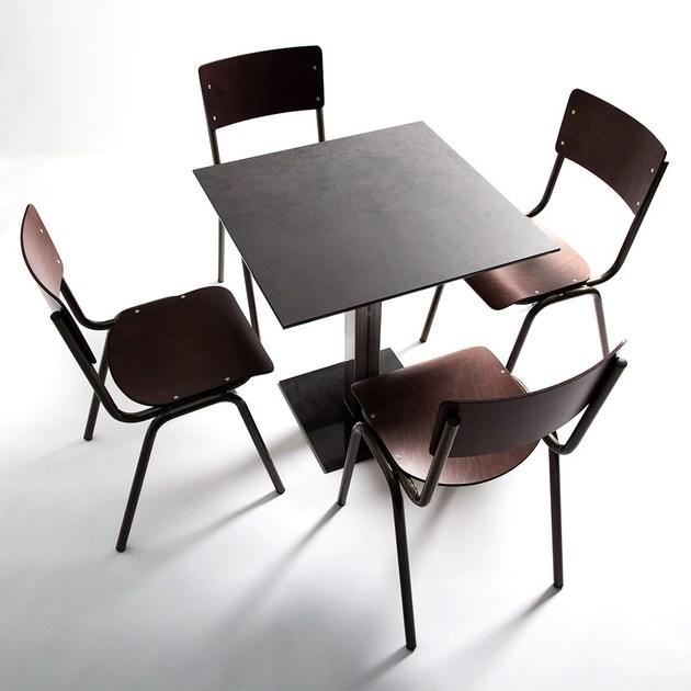 Vela Arredamenti Штабелируемый стул из трубчатого железа и дерева sun-id-1486047 - Вид №4