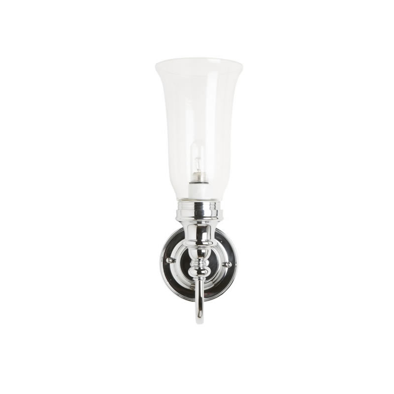 Burlington Светодиодный настенный светильник Burlington LED для ванной комнаты с хромированным основанием и абажуром из прозрачного стекла Хром BL24 