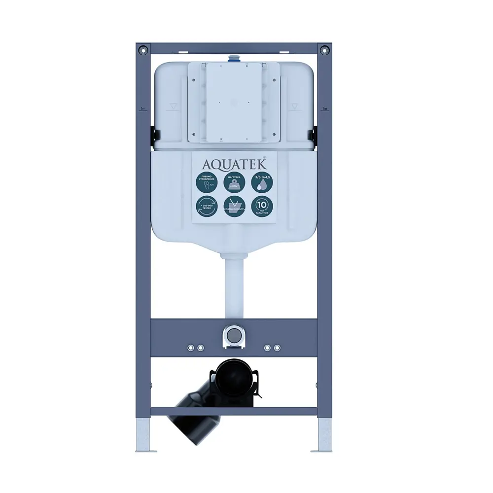 Комплект инсталляции Aquatek Pneumo N 49 с унитазом тип ободка открытый Glory клавиша Aquatek Pnn-0000003 серая Pneumo N49 STLM-2181537 - Вид №4