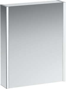 H4084229001441 Зеркальный шкафчик, алюминий, 1 двойная зеркальная дверь, с 2 светодиодными осветительными элементами, без розеток, без переключателя, дверца справа LAUFEN PRO