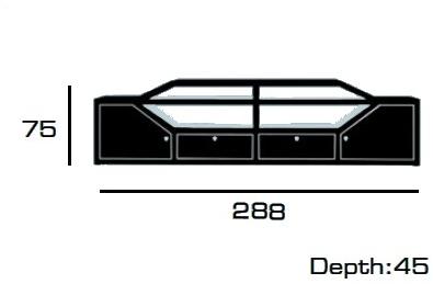 Tonino Lamborghini Casa Низкий офисный ящик для хранения из шпона с распашными дверцами Long beach Lb02 - Вид №2