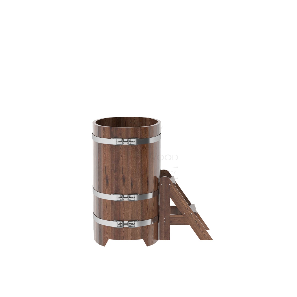 1128 Купель овальная из лиственницы 0,59х1,06х1,0 морёная премиум Alyarus  - Вид №3