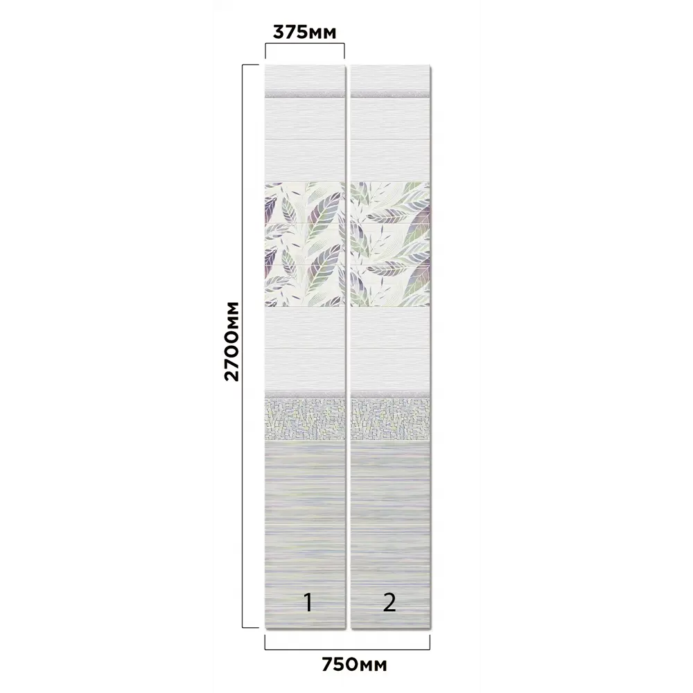 Комплект панелей ПВХ 2700Х375Х8 вайкики 2.025 м² 82865983 STLM-2191919 VENTA  - Вид №2