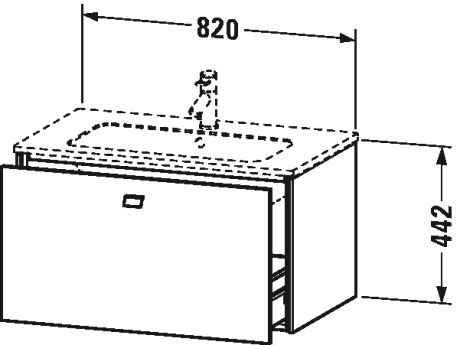 BR400200909 Brioso Тумбочка подвесная Светло-голубой матовый декор Duravit - Вид №1