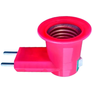 Адаптер вилка-патрон с выключателем 220 В цвет розовый