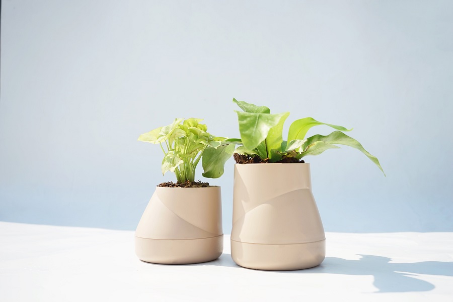 QLX20001-CR Горшок цветочный hill pot, маленький, кремовый Qualy  - Вид №5