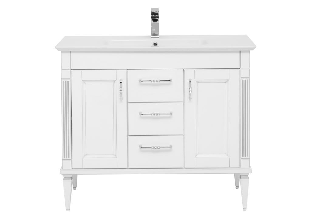 Тумба с раковиной Aquanet Селена 105 белый/серебро (3 ящика, 2 дверцы) 0020165100196393 - Вид №2