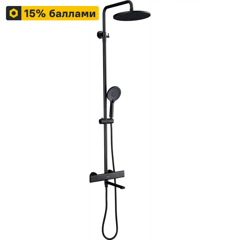 Душевая система FRAP Arne с термостатом - черный хром 89370460 STLM-1390681